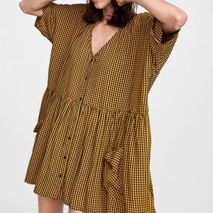 Zara Oversized Checkered Dress